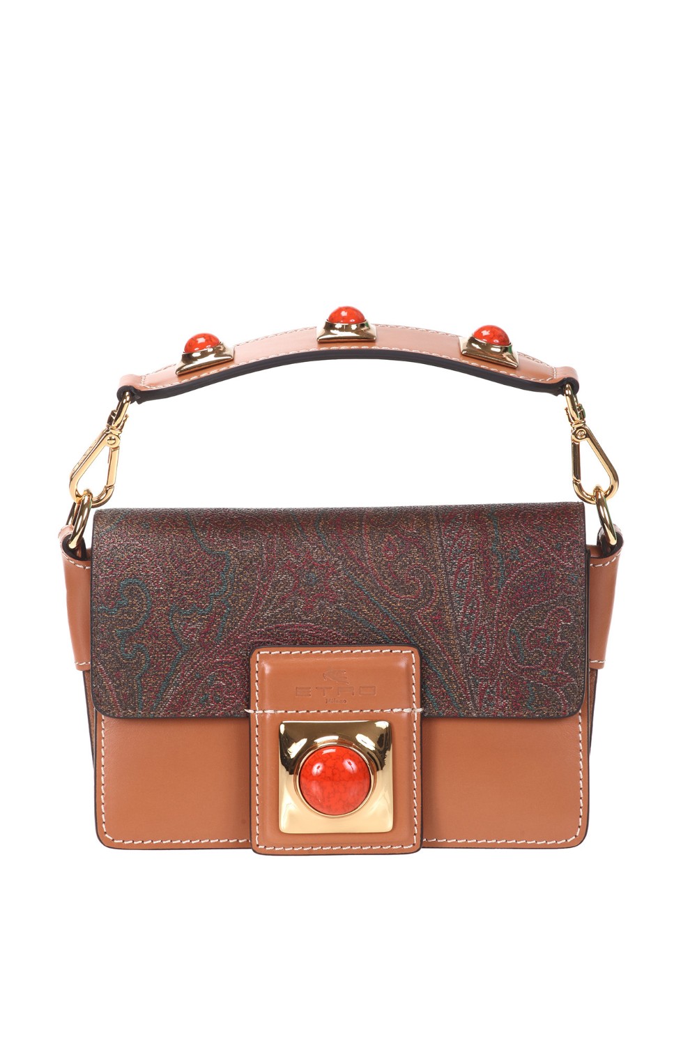 shop ETRO  Borsa: Etro borsa a mano Crown Me con pietre corallo.
Tessuto di cotone Paisley jacquard spalmato con grana opaca e doppiato in tela.
Tasca posteriore applicata.
Due scomparti interni.
Tasca interna applicata.
Manico in pelle removibile.
Tracolla regolabile e removibile altezza (luce) 45 cm.
Chiusura a calamita.
Accessori metallici con finitura dorata.
Fodera in tessuto logato ETRO.
Dimensioni: 17.5 x 12.5 x 9.5 cm.
Finiture: 100% pelle di vitello
Fodera: 66% cotone, 34% poliestere.
Fabbricato in Italia.. 1N762 8620-0602 number 7663737